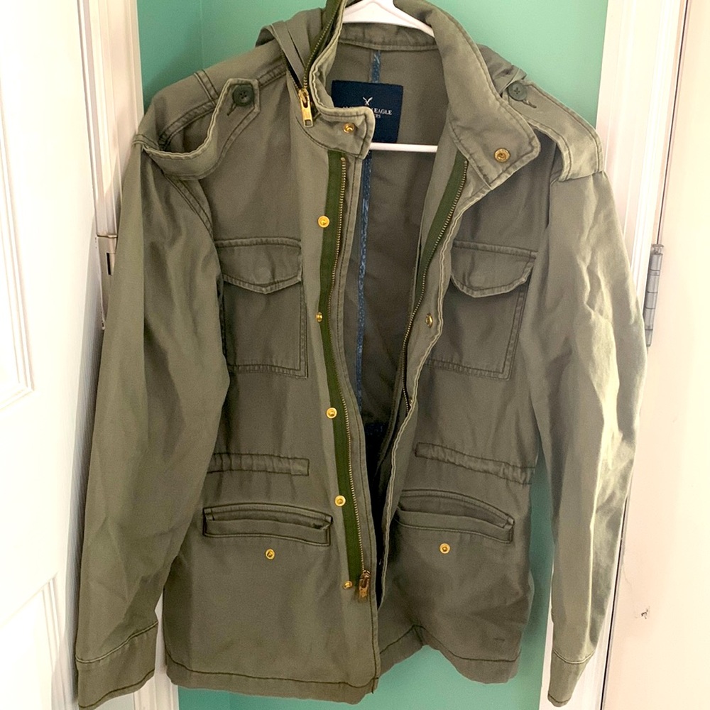 Olive green American Eagle cargo jacket